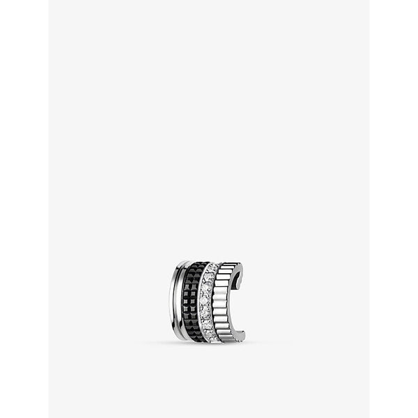 Boucheron Quatre Black Edition medium 18ct white-gold, PVD and 0.14ct brilliant-cut diamond single ear cuff