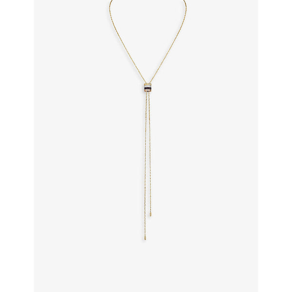 Boucheron Quatre Classique 18ct yellow-gold, white-gold, rose-gold, PVD and 0.18ct diamond tie necklace | LYBSTORE