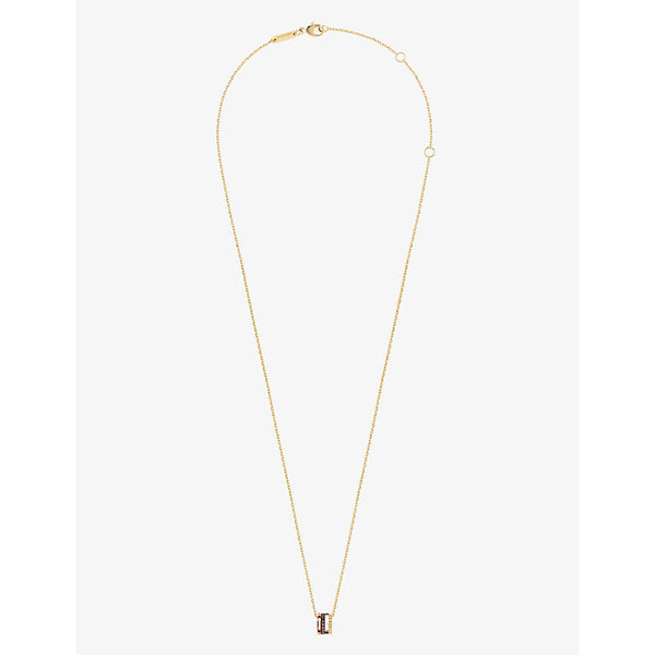 Mens Boucheron Quatre Classique 18ct yellow-, white- and rose-gold and 0.003ct brilliant-cut diamond chain necklace