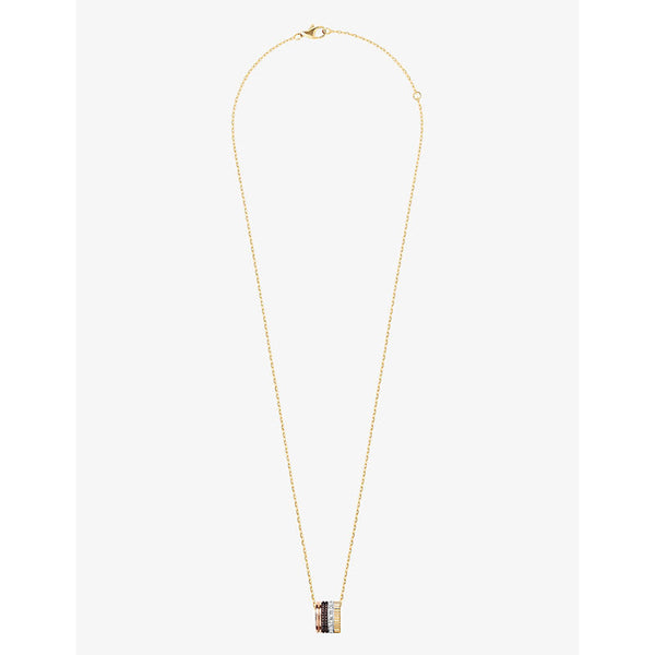 Boucheron Quatre Classique 18ct yellow-, white- brown and rose-gold and 0.24ct brilliant-cut pendant necklace