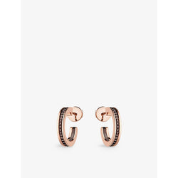 Boucheron Quatre Classique PVD-coated 18ct yellow and pink-gold hoop earrings