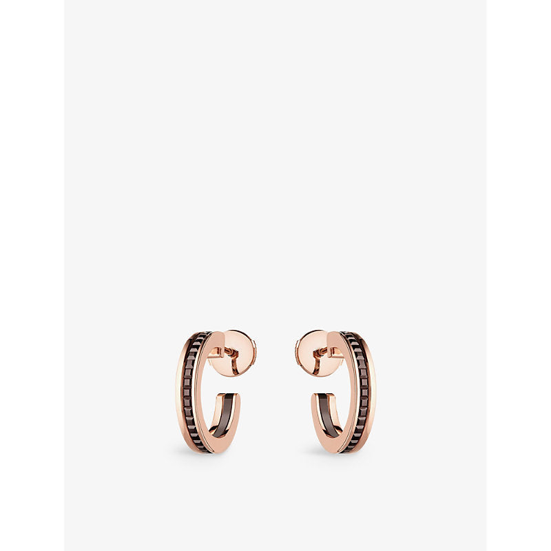 Boucheron Quatre Classique PVD-coated 18ct yellow and pink-gold hoop earrings