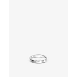 Boucheron Quatre Grosgrain 18ct white gold wedding band | LYBSTORE