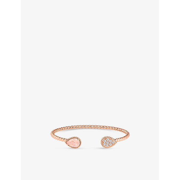 Boucheron Serpent Boheme 18ct rose-gold, 0.33ct brilliant-cut diamond and 1.36ct pink quartz bracelet