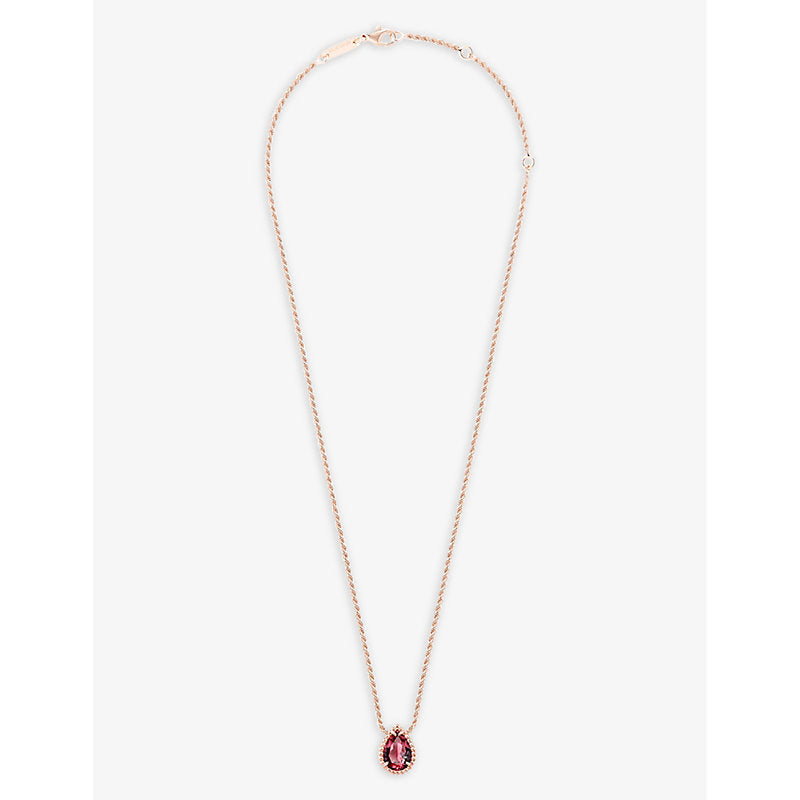 Boucheron Serpent Boheme 18ct rose-gold and rhodolite pendant | LYBSTORE