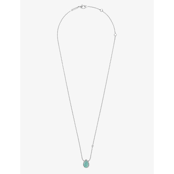 Boucheron Serpent Bohème 18ct white-gold, 0.03ct diamond and 0.78ct aquaprase necklace