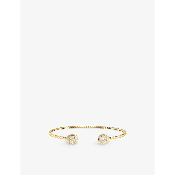 Boucheron Serpent Bohème 18ct yellow-gold and 0.27ct brilliant-cut diamond bangle bracelet