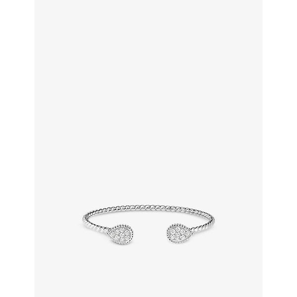 Boucheron Serpent Bohème Diamants small 18ct white-gold and 0.65ct round diamond bangle