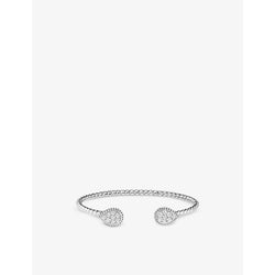 Boucheron Serpent Bohème Diamants small 18ct white-gold and 0.65ct round diamond bangle | LYBSTORE