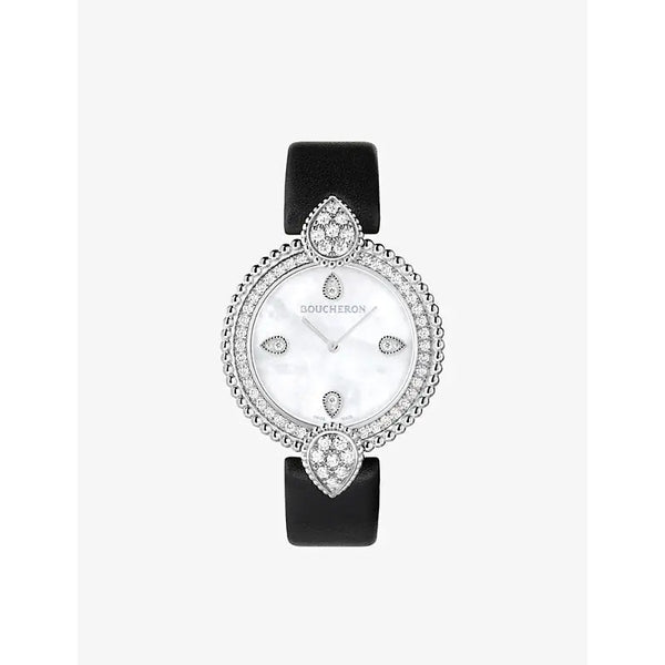 Boucheron WA015801 Serpent Bohème steel, 1.21ct and leather diamond quartz watch