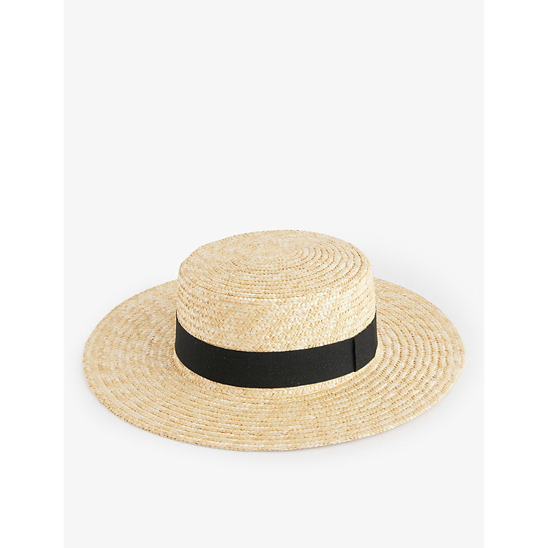 Womens Boutique Bonita Boater ribbon-embellished straw hat