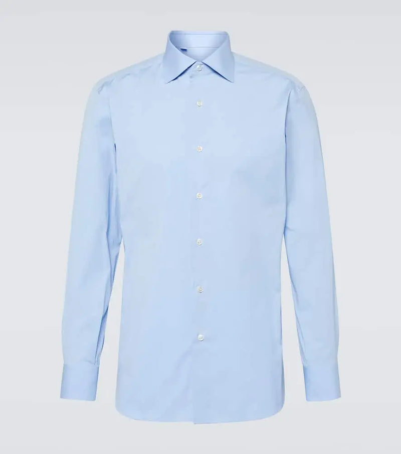 Brioni Cotton-blend poplin shirt