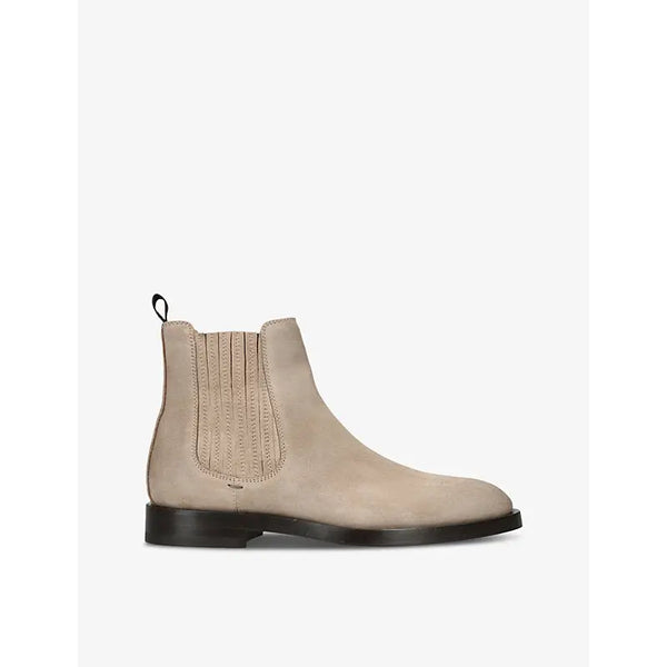 Brunello Cucinelli Almond-toe pull-tab suede Chelsea boots