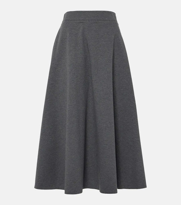 Brunello Cucinelli Cotton-blend midi skirt | LYBSTORE