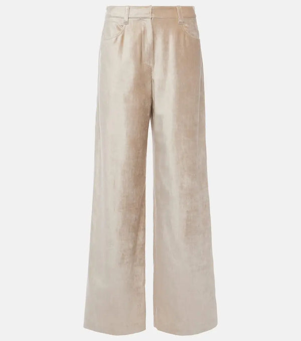 Brunello Cucinelli Cotton-blend wide-leg pants | LYBSTORE