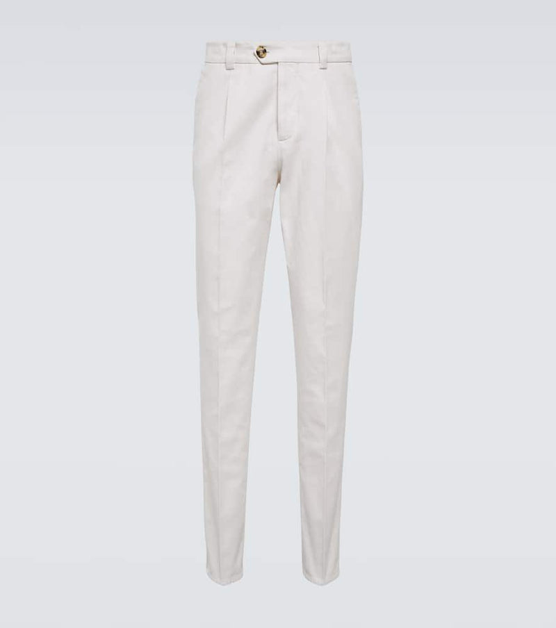 Brunello Cucinelli Cotton gabardine slim pants