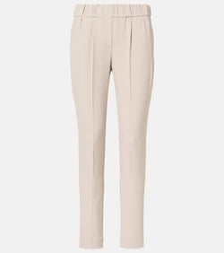 Brunello Cucinelli Cropped crêpe slim pants