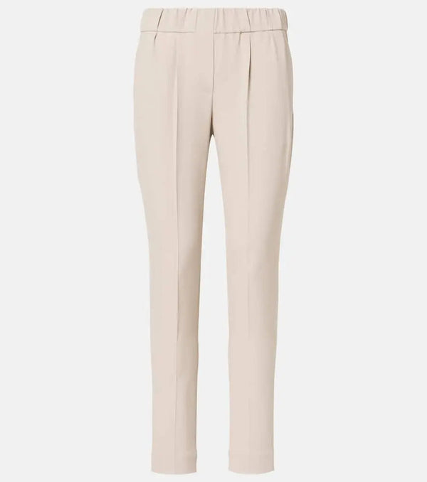 Brunello Cucinelli Cropped crêpe slim pants | LYBSTORE