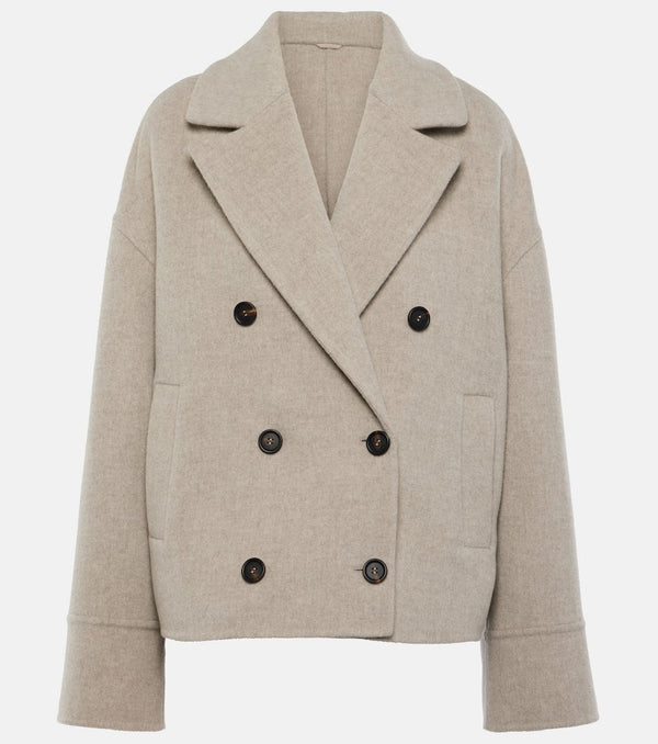 Brunello Cucinelli Cropped wool and cashmere coat | LYBSTORE