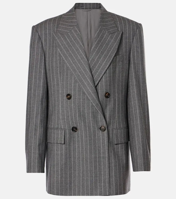 Brunello Cucinelli Double-breasted virgin wool blazer | LYBSTORE