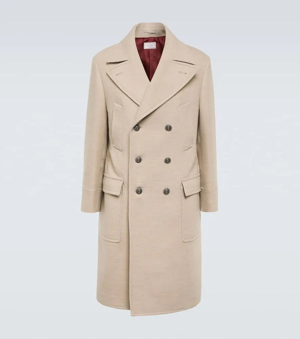 Brunello Cucinelli Double-breasted wool coat | LYBSTORE