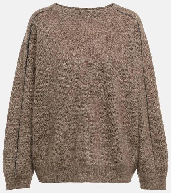 Brunello Cucinelli Embellished mohair-blend sweater | LYBSTORE