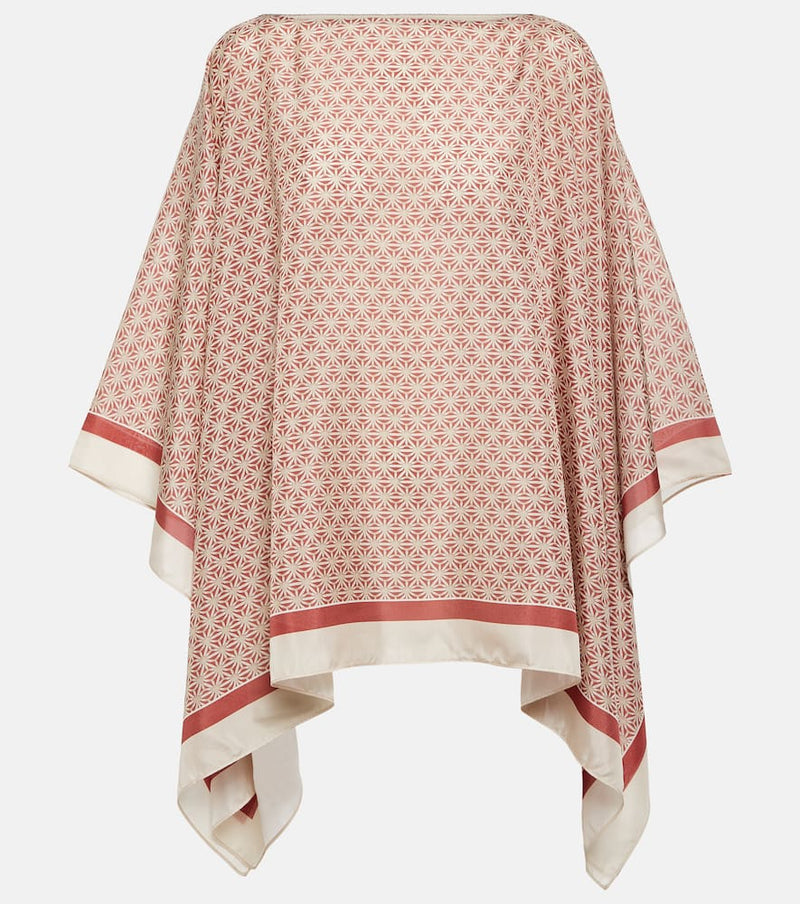 Brunello Cucinelli Embellished printed silk top