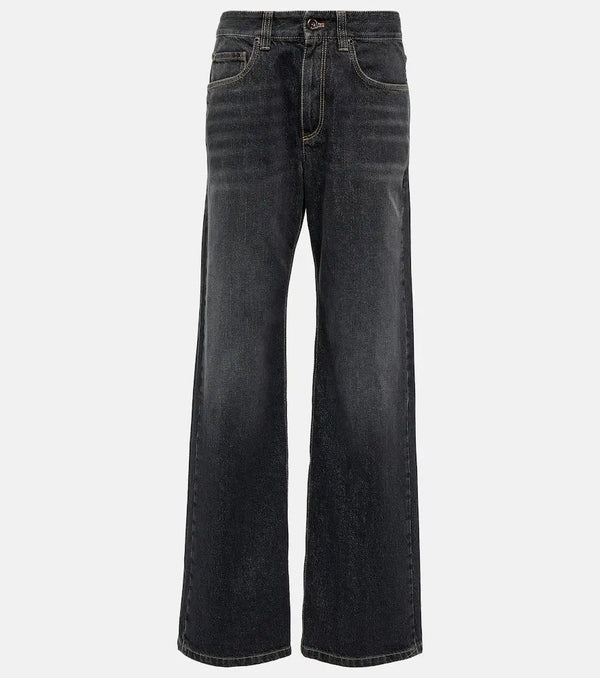 Brunello Cucinelli Embellished wide-leg jeans | LYBSTORE