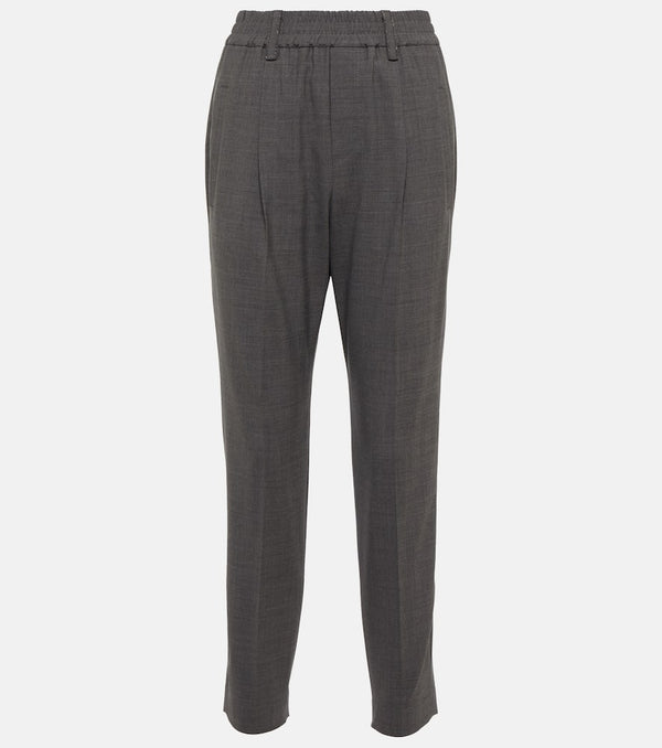 Brunello Cucinelli Embellished wool-blend pants