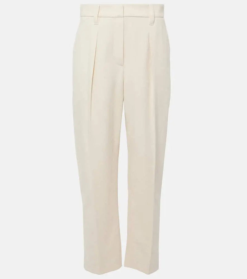 Brunello Cucinelli Gabardine high-rise straight pants | LYBSTORE