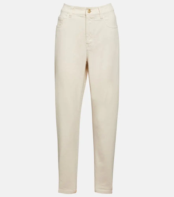 Brunello Cucinelli High-rise cotton pants | LYBSTORE