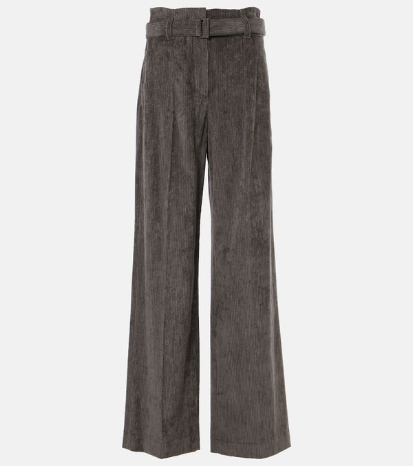 Brunello Cucinelli High-rise cotton tapered pants