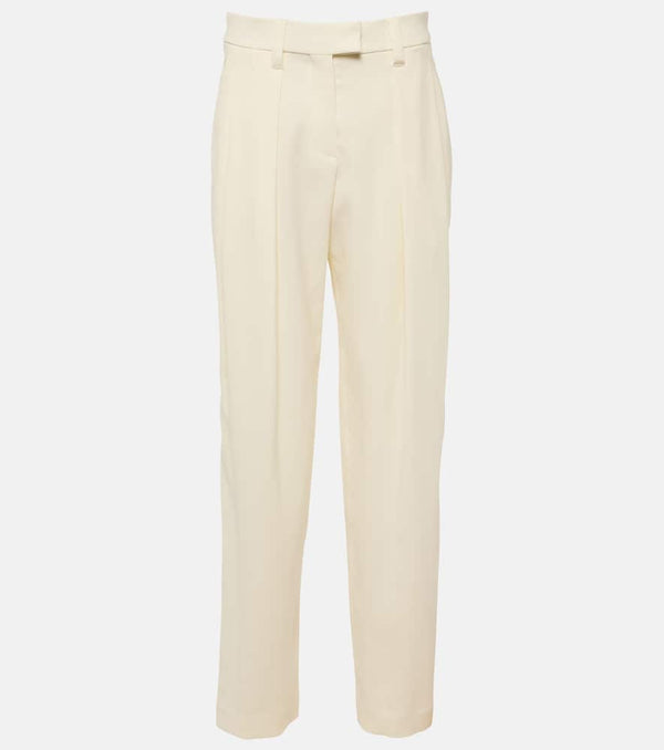 Brunello Cucinelli High-rise gabardine wide-leg pants