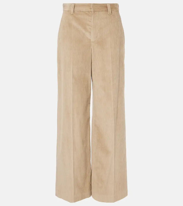 Brunello Cucinelli High-rise wide-leg corduroy pants | LYBSTORE