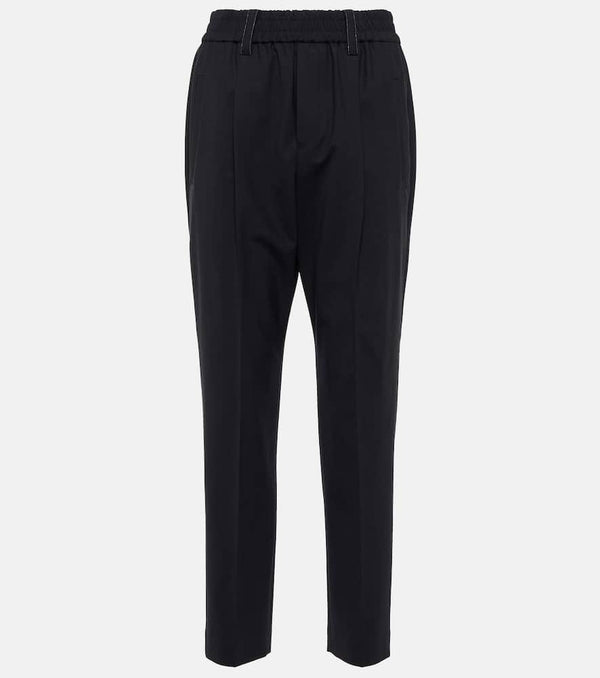 Brunello Cucinelli High-rise wool-blend pants