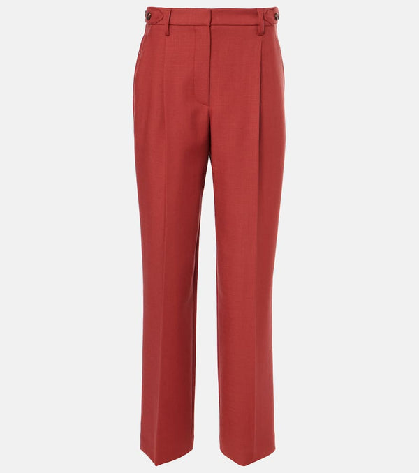 Brunello Cucinelli High-rise wool straight pants | LYBSTORE