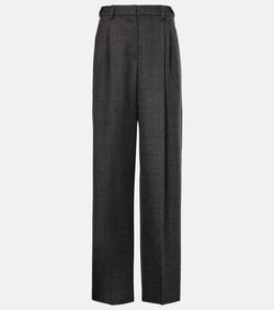 Brunello Cucinelli High-rise wool wide-leg pants