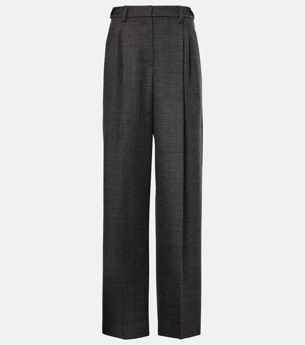 Brunello Cucinelli High-rise wool wide-leg pants | LYBSTORE