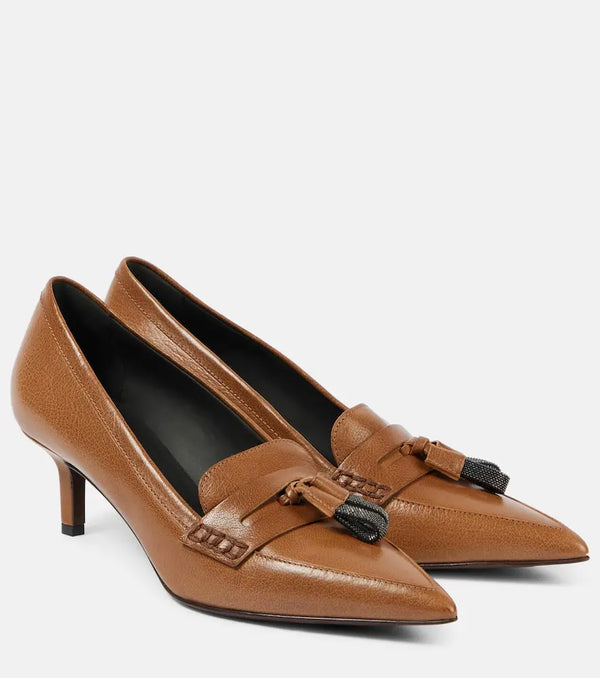 Brunello Cucinelli Leather loafer pumps | LYBSTORE