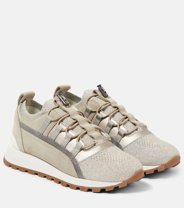 Brunello Cucinelli Metallic leather sneakers