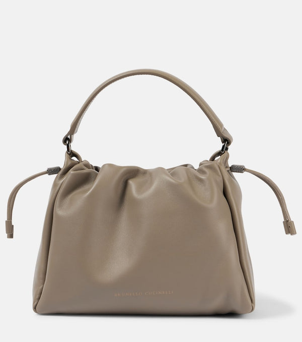 Brunello Cucinelli Monili-embellished leather tote bag