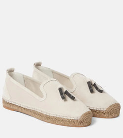 Brunello Cucinelli Monili-embellished suede espadrilles | LYBSTORE