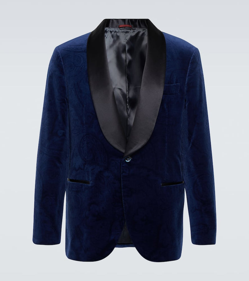 Brunello Cucinelli Paisley cotton velvet tuxedo jacket