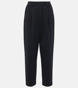 Brunello Cucinelli Pleated cotton-blend jersey sweatpants