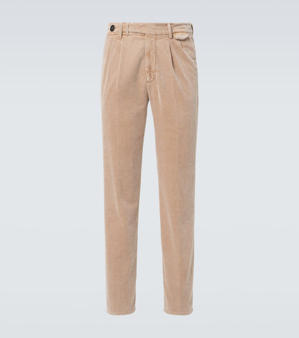 Brunello Cucinelli Pleated cotton corduroy straight pants