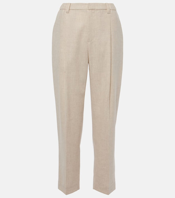 Brunello Cucinelli Pleated cotton straight pants