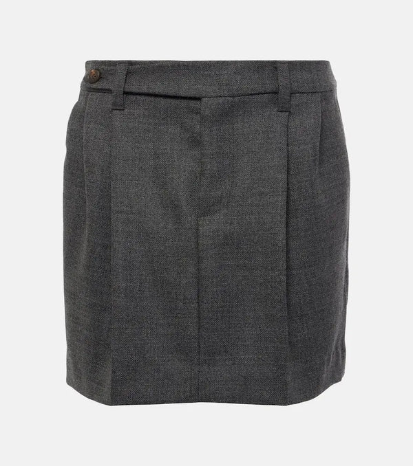 Brunello Cucinelli Pleated virgin wool miniskirt