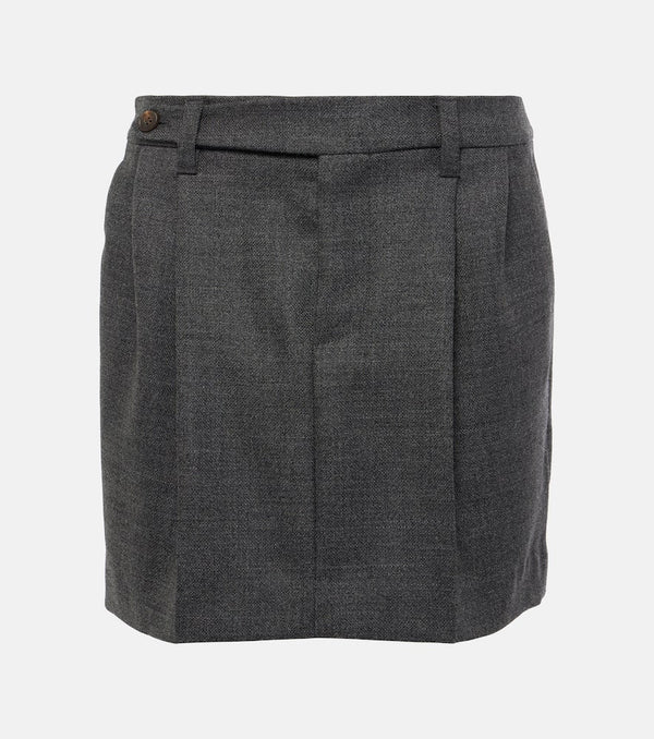 Brunello Cucinelli Pleated virgin wool miniskirt