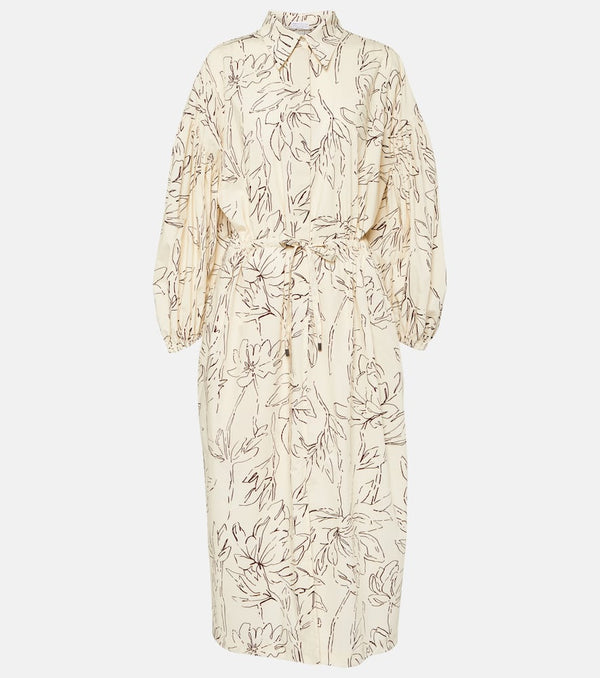 Brunello Cucinelli Printed cotton midi dress