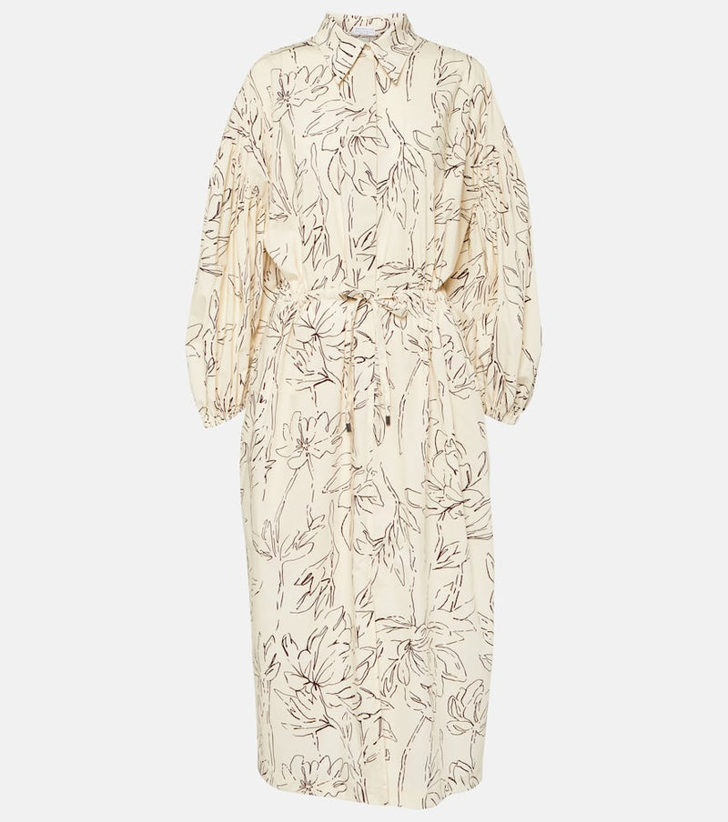 Brunello Cucinelli Printed cotton midi dress